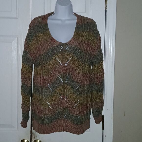 New Directions knit multicolor fall winter casual sweater  Sz S  EUC - Picture 1 of 7